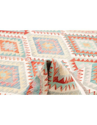 Rug Kilim Afghanistan 204x303 Off-white Sky Blu