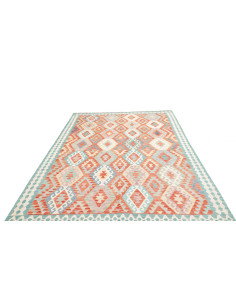 Tappeto Kilim Afghanistan 203x302 Corallo Acqua 2
