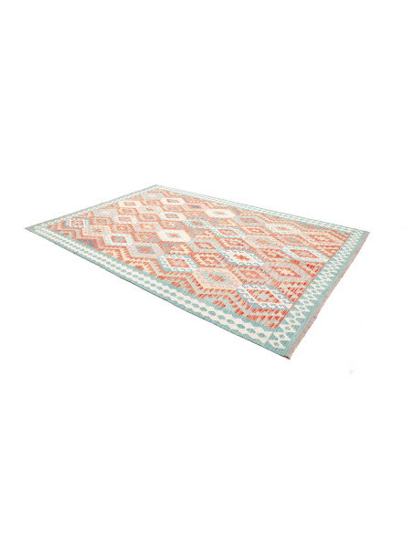 Tappeto Kilim Afghanistan 203x302 Corallo Acqua