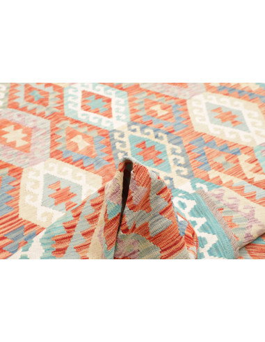 Tappeto Kilim Afghanistan 203x302 Corallo Acqua