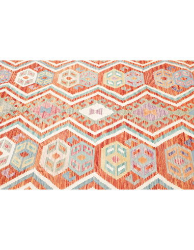 Rug Kilim Afghanistan 204x296 Terracotta Aqua