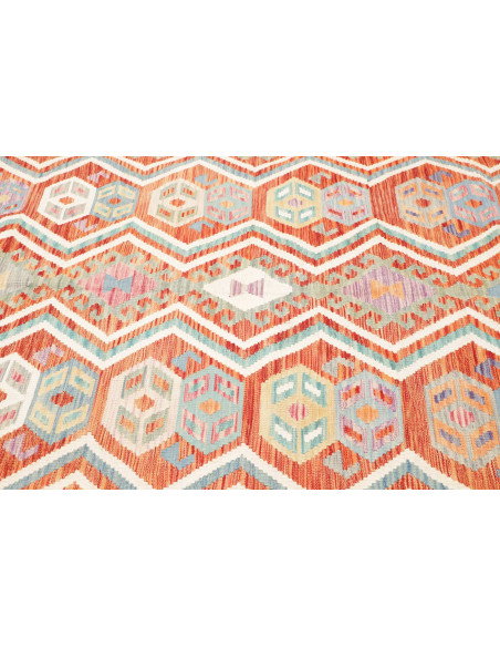 Rug Kilim Afghanistan 204x296 Terracotta Aqua