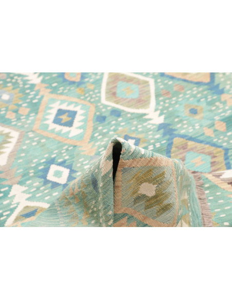 Tappeto Kilim Afghanistan 195x299 Turchese Azzu