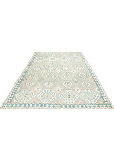 Rug Kilim Afghanistan 201x298 Aqua Turquoise 2