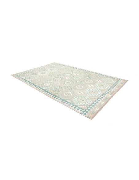 Tappeto Kilim Afghanistan 201x298 Acqua Marina