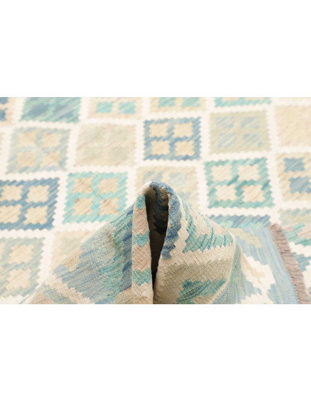 Tappeto Kilim Afghanistan 200x297 Blu Cielo Azz