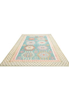 Tappeto Kilim Afghanistan 203x297 Turchese Cora 2