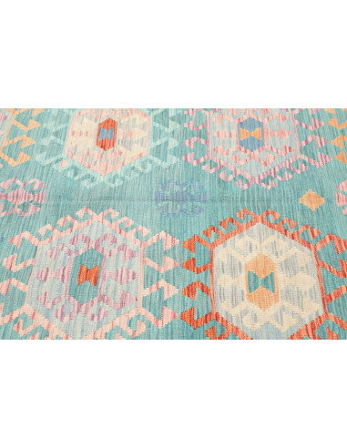 Tappeto Kilim Afghanistan 203x297 Turchese Cora