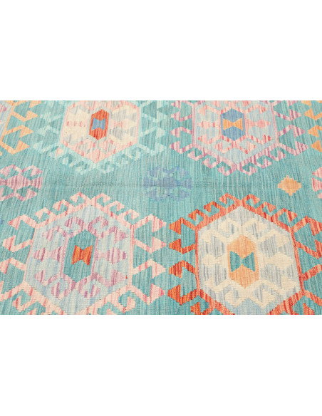 Tappeto Kilim Afghanistan 203x297 Turchese Cora