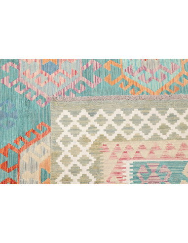 Rug Kilim Afghanistan 203x297 Turquoise Coral
