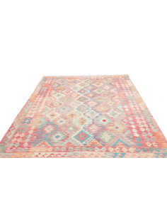 Tappeto Kilim Afghanistan 200x294 Rosa Corallo 2