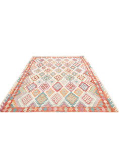Rug Kilim Afghanistan 211x301 Cream Turquoise 2