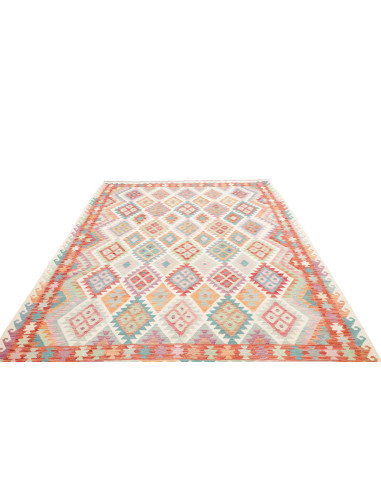 Rug Kilim Afghanistan 211x301 Cream Turquoise