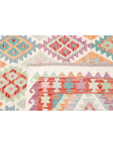 Rug Kilim Afghanistan 211x301 Cream Turquoise