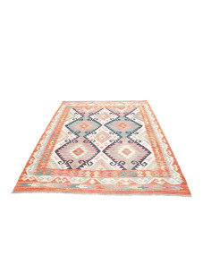 Rug Kilim Afghanistan 180x256 Burnt Orange Turq 2