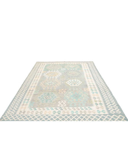 Tappeto Kilim Afghanistan 202x297 Azzurro Cielo