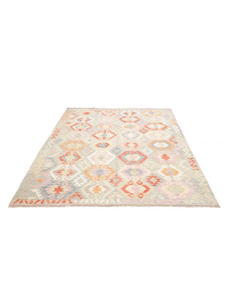 Rug Kilim Afghanistan 185x248 Ivory Pearl Grey
