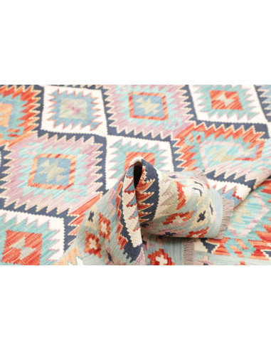 Tappeto Kilim Afghanistan 163x251 Blu Cielo Ter