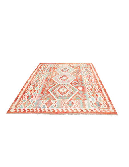 Rug Kilim Afghanistan 180x240 Terracotta Teal