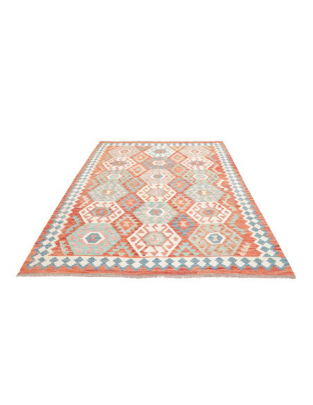 Rug Kilim Afghanistan 177x242 Terracotta Turquo