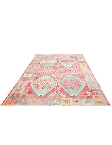 Tappeto Kilim Afghanistan 200x292 Rosso Corallo
