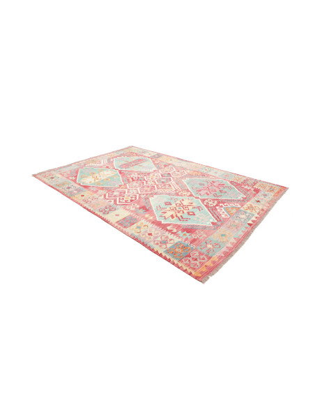 Rug Kilim Afghanistan 200x292 Coral Red Aquamar