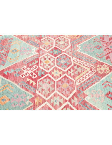 Rug Kilim Afghanistan 200x292 Coral Red Aquamar