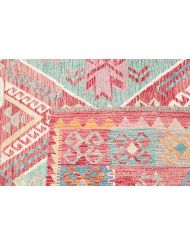 Rug Kilim Afghanistan 200x292 Coral Red Aquamar