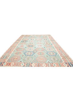 Rug Kilim Afghanistan 303x398 Aqua Light Pink 2