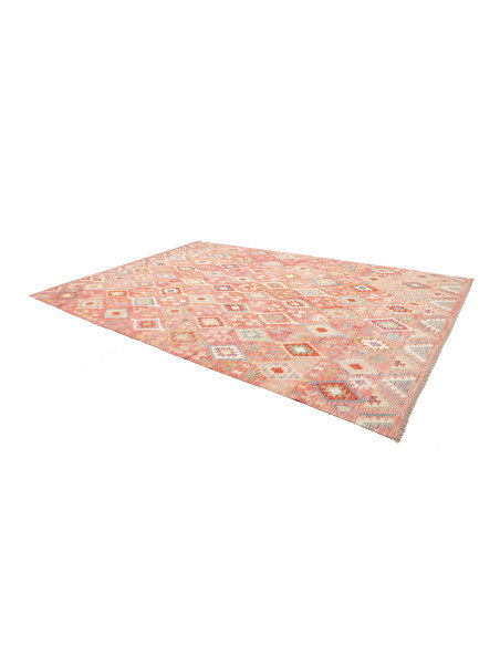 Rug Kilim Afghanistan 255x361 Coral Pink Sky Bl