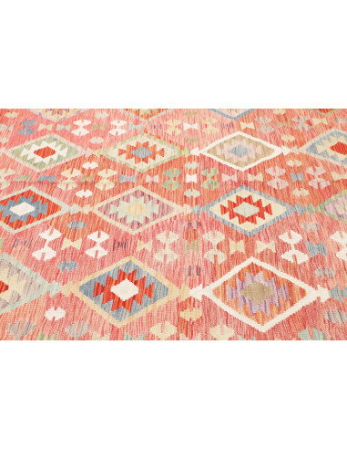 Rug Kilim Afghanistan 255x361 Coral Pink Sky Bl