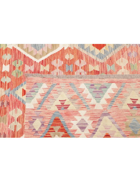 Rug Kilim Afghanistan 255x361 Coral Pink Sky Bl