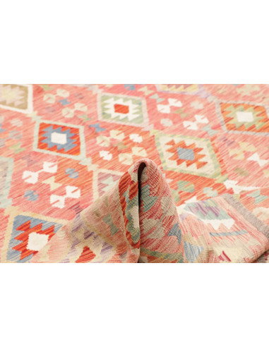 Rug Kilim Afghanistan 255x361 Coral Pink Sky Bl