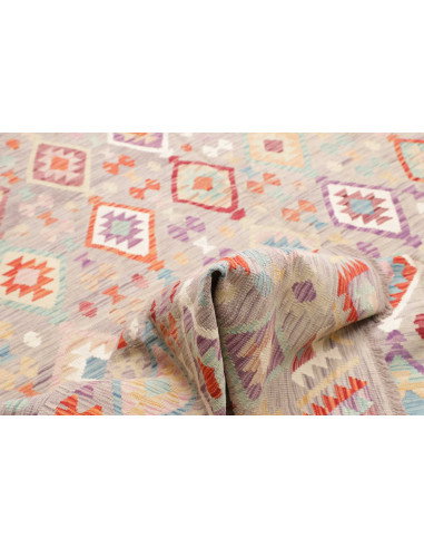Tappeto Kilim Afghanistan 250x362 Grigio-beige