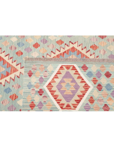 Rug Kilim Afghanistan 199x300 Aqua Blue Coral