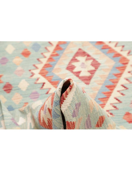 Rug Kilim Afghanistan 199x300 Aqua Blue Coral