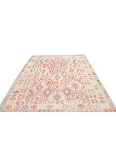 Rug Kilim Afghanistan 204x300 Cream Terracotta 2
