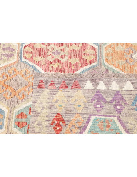 Tappeto Kilim Afghanistan 202x298 Grigio Chiaro
