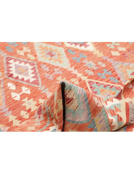 Tappeto Kilim Afghanistan 201x298 Arancio Coral