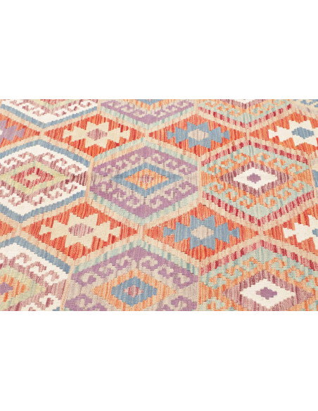 Rug Kilim Afghanistan 196x304 Sage Green Coral