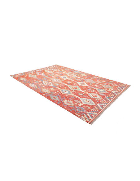 Tappeto Kilim Afghanistan 204x305 Rosso Terraco