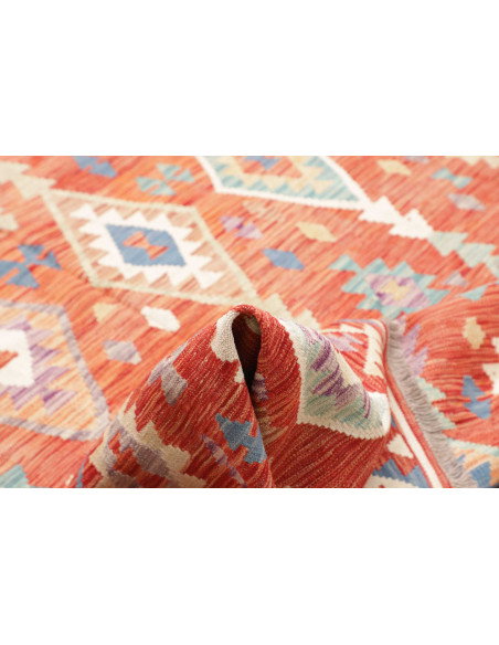 Tappeto Kilim Afghanistan 204x305 Rosso Terraco