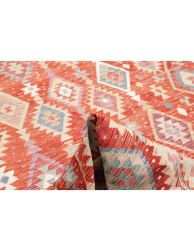 Tappeto Kilim Afghanistan 204x315 Rosso Mattone
