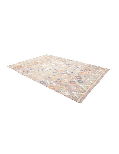 Rug Kilim Afghanistan 200x295 Lilac Grey Pastel