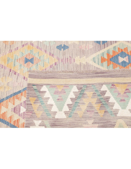 Tappeto Kilim Afghanistan 200x295 Grigio Lilla