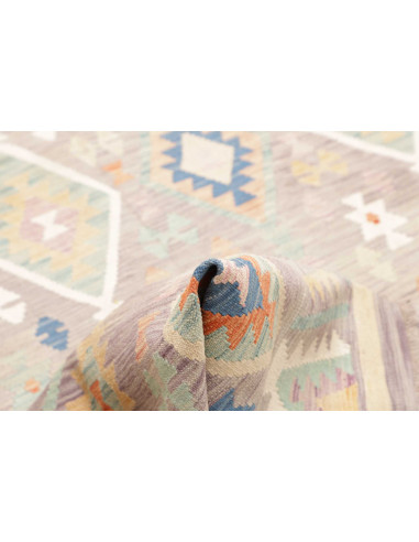 Tappeto Kilim Afghanistan 200x295 Grigio Lilla