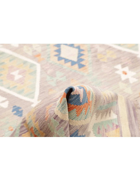 Rug Kilim Afghanistan 200x295 Lilac Grey Pastel