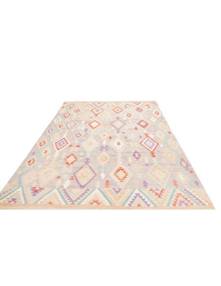 Tappeto Kilim Afghanistan 200x304 Grigio Tenue