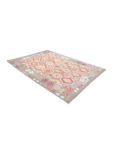 Tappeto Kilim Afghanistan 178x256 Azzurro Crema