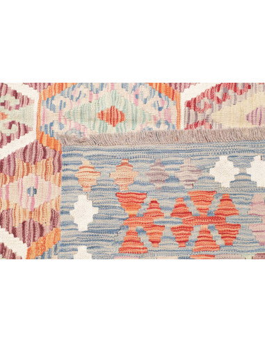 Tappeto Kilim Afghanistan 178x256 Azzurro Crema